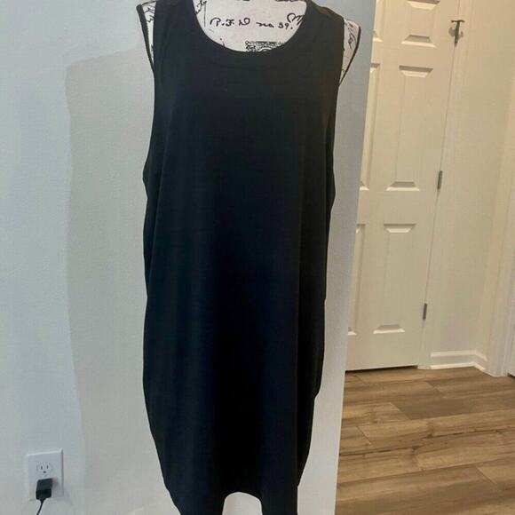 ATHLETA MIDI TANK DRESS UPF 50 POCKETS BLACK SZ XXL TENNIS/PICKLEBALL VERSATILE - Picture 3 of 16
